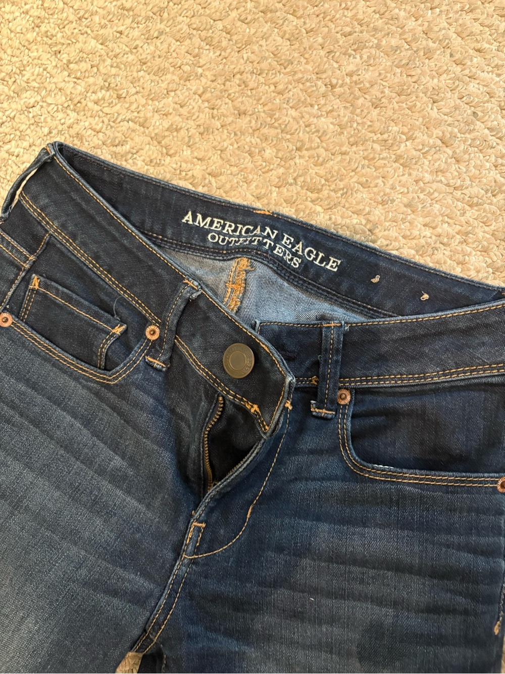 American Eagle Women's Dark Blue Stretch Jeans Skinny